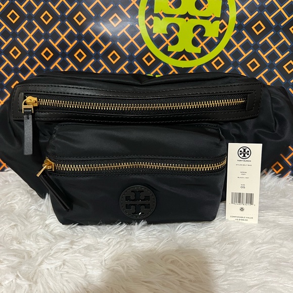 NWT Authentic Tory Burch Nylon Belt Bag Black - Picture 3 of 6